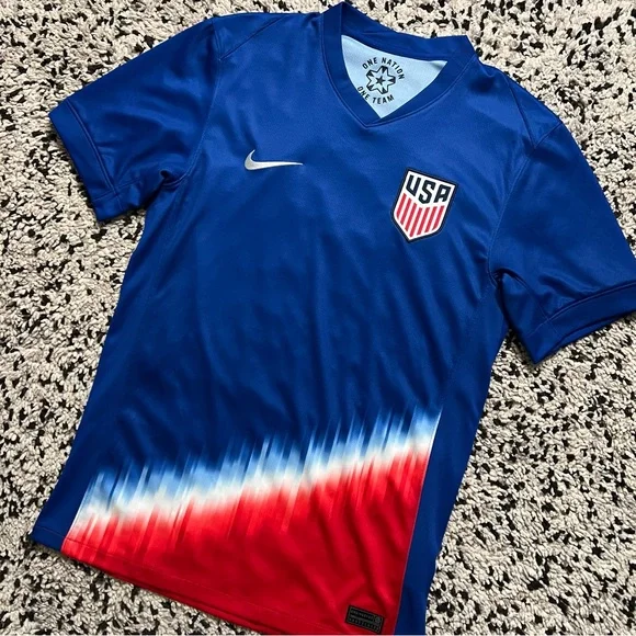 Nike Dri Fit Soccer Jersey USMNT USA 2024/25 Away Blue FJ4277-417 Men’s Small - Picture 2 of 16